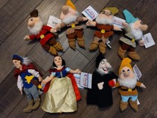 Vintage Disney Beanie Babies, Snow White, Prince, Witch,  The Dwarfs Set of 8