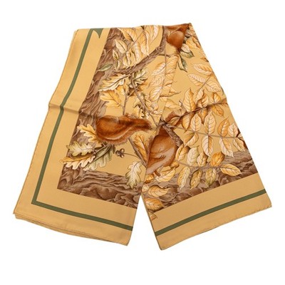Hermès Casse Noisette Silk Scarf 90 Pre-Loved Scarves Light Brown