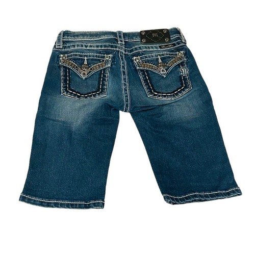 Miss Me Girl’s Bermuda Jean Short Studded Back Pocked Sequins Size 12 - Picture 2 of 5