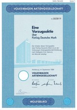 Volkswagen AG Wolfsburg DM Vorz. Azione 1986 VW Maggiolino Golf Passat Polo Automobile