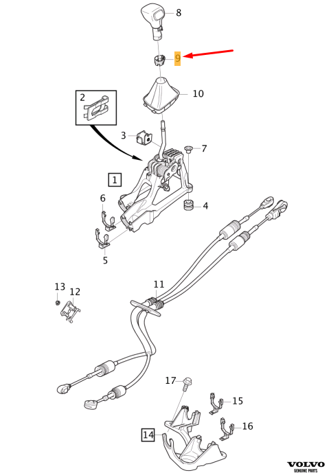 Genuine Volvo XC40 Gear Shift Lever Knob Lock Ring 32240067 OEM New