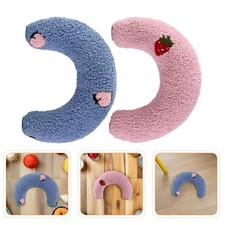 2 Pcs -shaped Pillow Cushion Cat Calming Bed Neck Support Toy