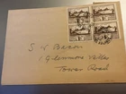GB STAMPS JERSEY UNDER OCCUPATION 1943 1 1/2d VIEWS FIRST DAY COVER BLOCK OF 4