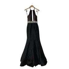 NWT Sherri Hill Black 11329 Maxi Gown Beaded Dress 6