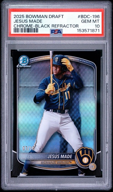 Jesus Made 2025 Bowman Draft True Black /10 Refractor PSA 10! POP 1 🔥