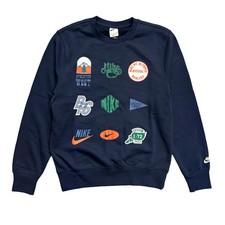 New Mens Nike Sportswear Crewneck Sweatshirt Blue Logo