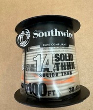 Southwire Simpull Thhn or Thwn-2 Solid Wire, 14 Gauge, 100 ft. per Roll, White