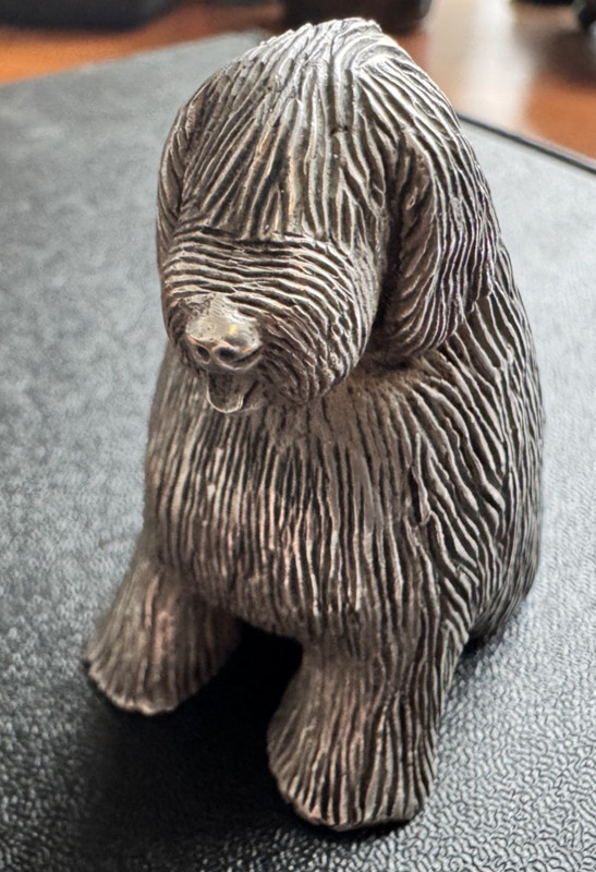 VINTAGE RARE KIRK & SON *OLD ENGLISH SHEEP DOG* MINIATURE 10 OZ STERLING SILVER