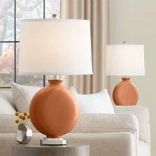 Color Plus Carrie 26 1/2" Burnt Almond Brown Table Lamps Set of 2