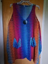 Womens Swimsuit Cover Up Multicolor Loose Weave Stretchy Material. One Size. EUC