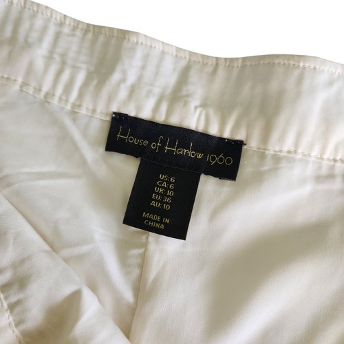 House of Harlow 1960 Womens Sequin Wide Leg Pants Size 6 Lined Ivory Cream Bling - Picture 7 of 12