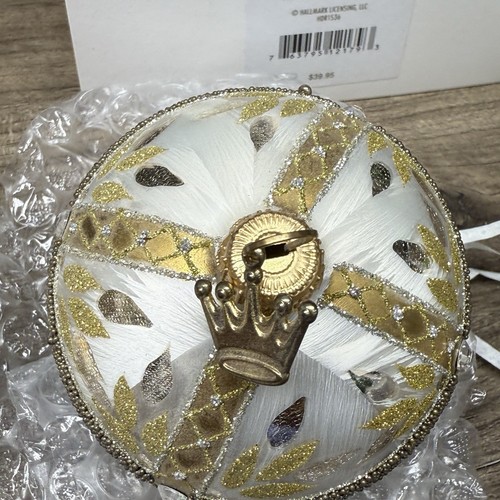 Hallmark Heritage Collection Ornament 2016 WHITE & GOLD Set Of 3 Jeweled HDR1536 - Picture 7 of 13