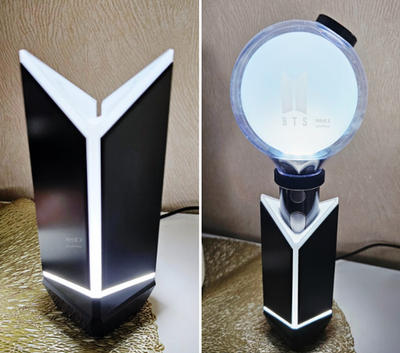 アイドル BTS OFFICIAL LIGHT STICK VER.4 & CRADLE BTS Official Light Stick Ver.4 Cradle Stand K-POP Merch Genuine