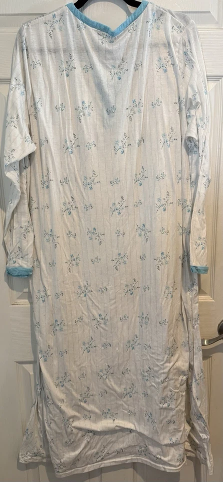 Maxi camisón de mujer talla XXL con mangas largas - A0164 Foto 2 de 4