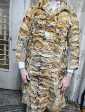 1970s Vintage Luxury genuine smokey golden island silver fox fur coat XS 3 32