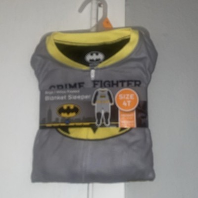 Batman Pajamas 4T Toddler Boys Costume Crime Fighter Blanket Sleeper