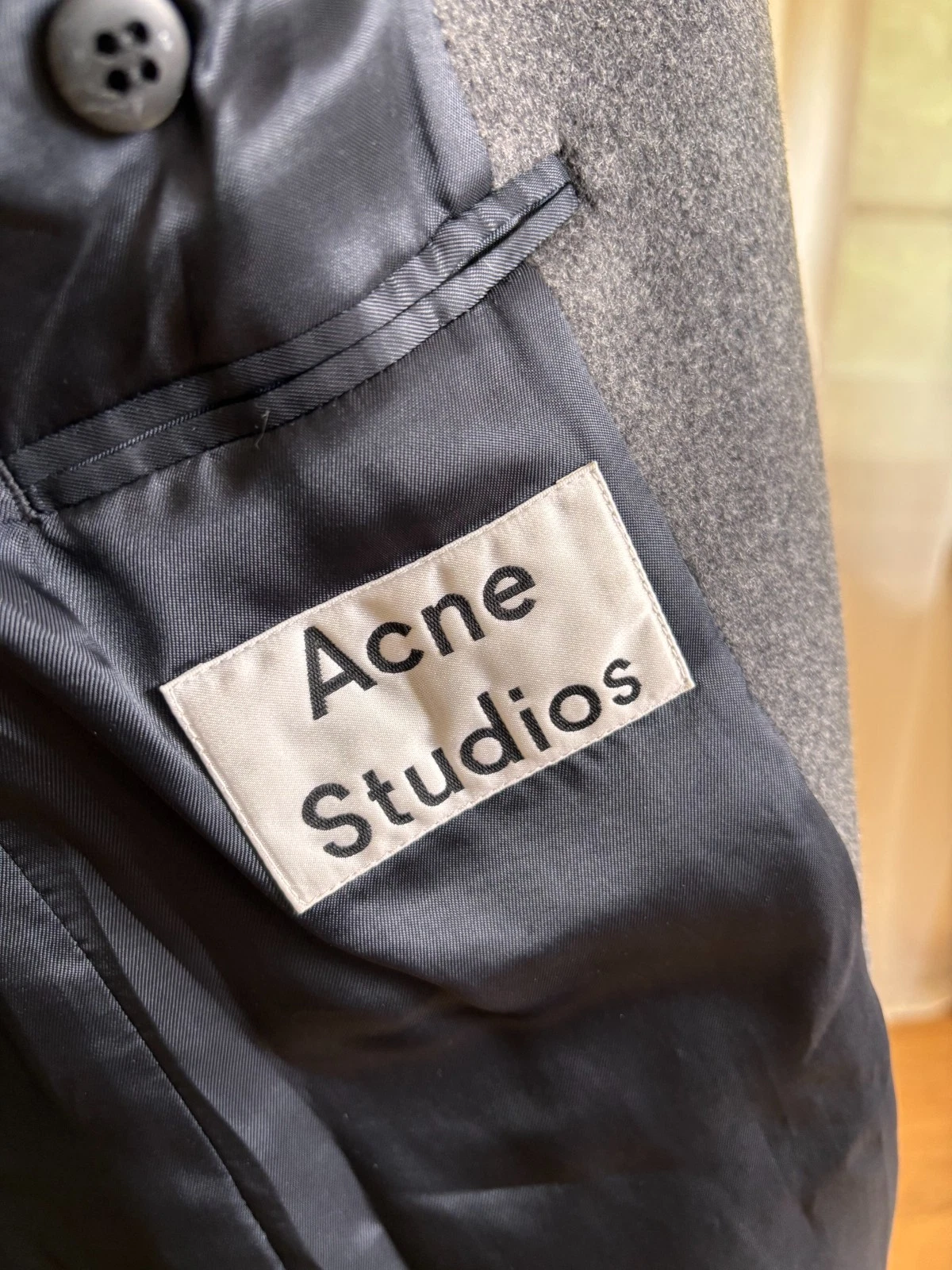 Acne Studios Gavin Melange Wool Gray Overcoat Men’s Sz 44 (XS) - product detail image 5