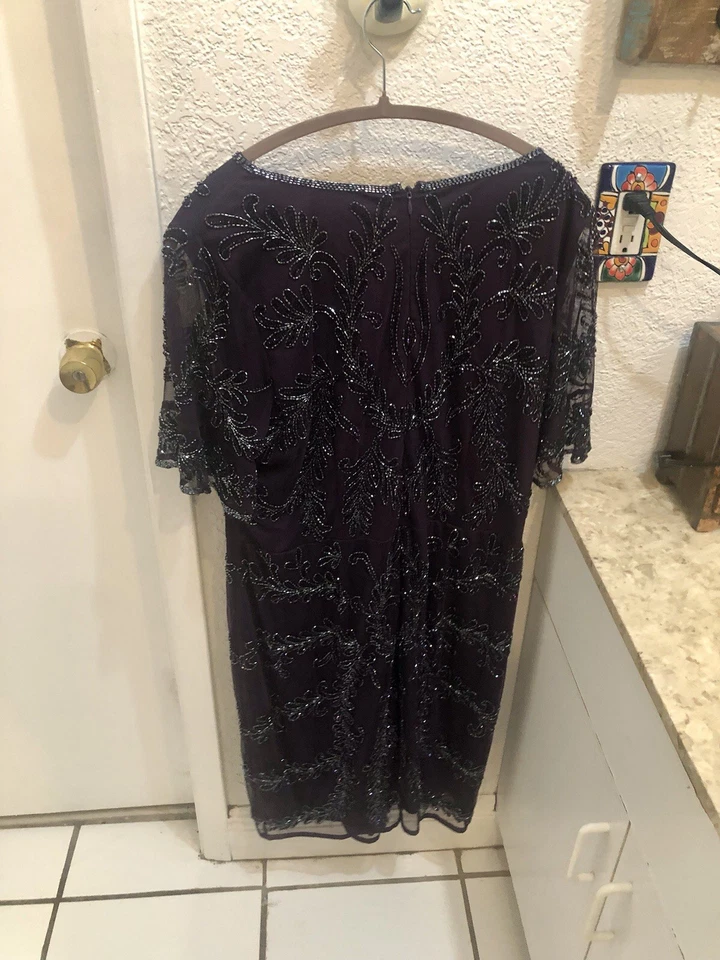 Vestido Adriana Papell Púrpura Secuencia 18W Foto 2 de 3