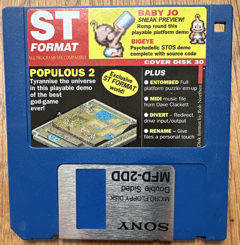 ST FORMAT Cover Disk 30 3.5in Floppy Disk for Atari ST Sony MFDD-2DD