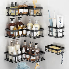 Corner Shower Caddy 5 Pack Adhesive Stainless Steel Organizer Black