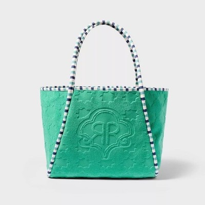Roller Rabbit x Target - Star Geo Large Terry Beach Tote Bag - Green - NWT
