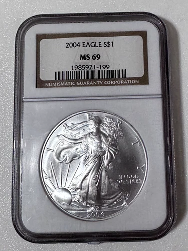 2004 $1 American Eagle 1 oz Silver NGC MS69 Coin