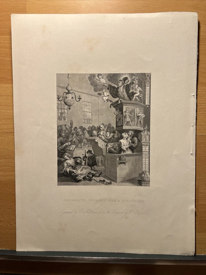 Antique Steel Engraving 1860 Credulity Fanaticism Illustration Engraving... Foto 2 de 4