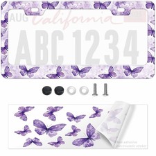 1pcs Purple Butterflies Pattern License Plate Frames - Car Tag Frames Girly -... 1pcs Purple Butterflies Pattern License Plate Frames - Car Tag Frames Girly -...