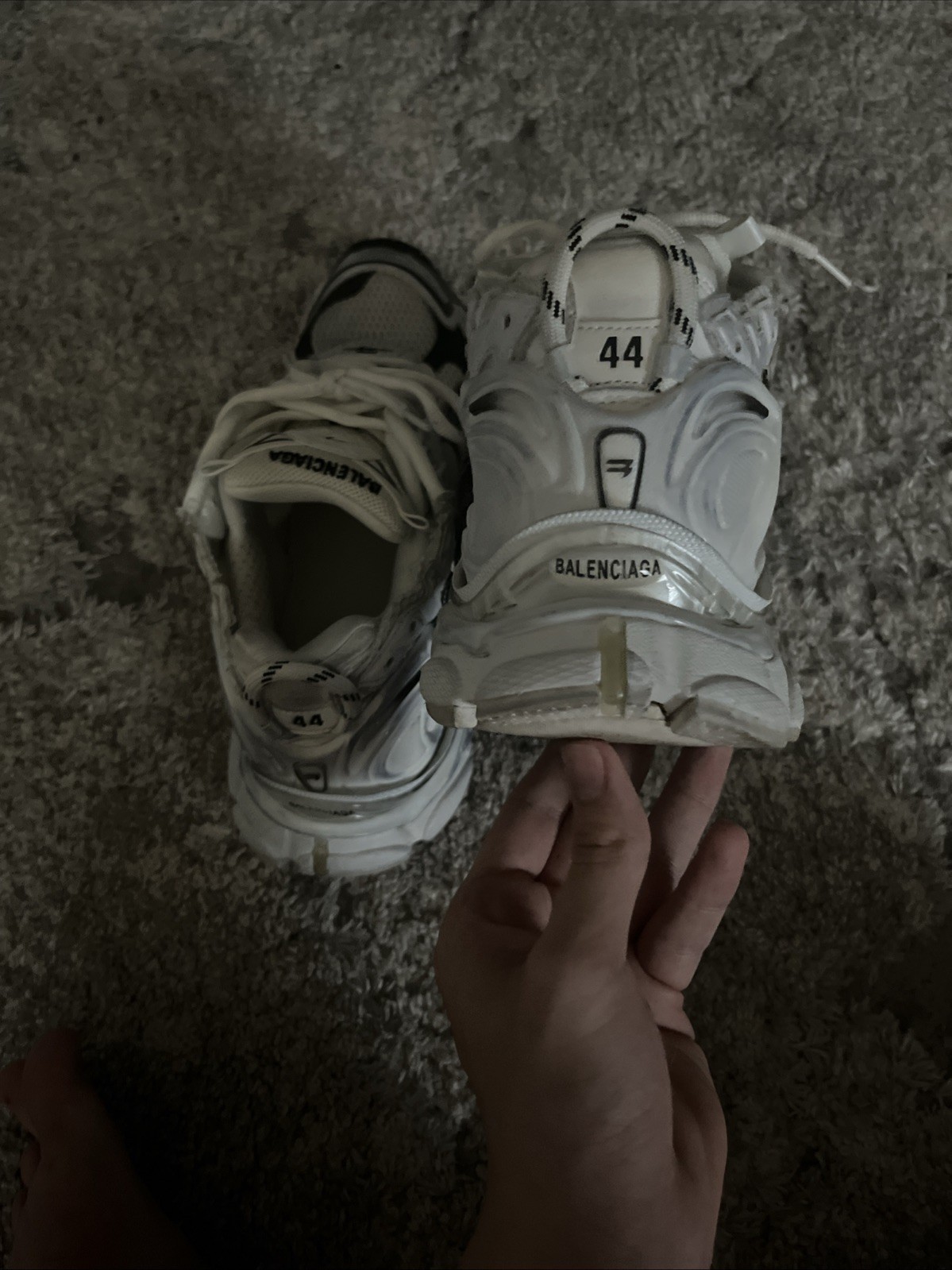 Balenciaga Men's runner sandals size 44 white black gradient thumbnail 3