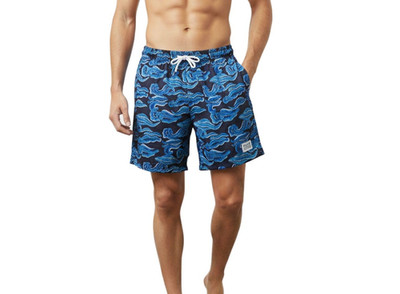 Scotch & Soda Herren Badeshorts Badehose Schwimmshorts  Schwarz/Blau/Petrol