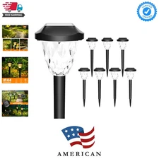 8 Pack Solar Pathway Lights, Auto On/Off - Stylish & Weatherproof Garden Lights