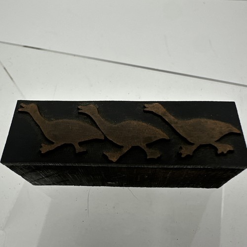 Printing Block 3 Ducks Or Geese Copper Or Brass Face - Picture 2 of 4