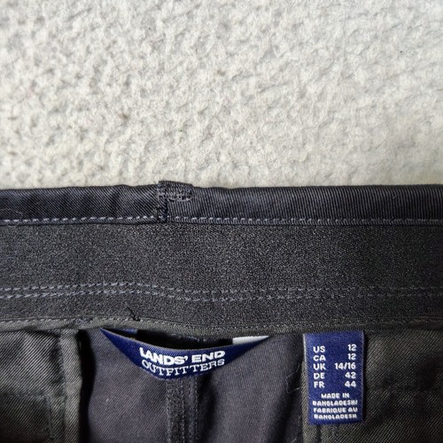 Lands' End Outfitters Pants Women 12 Black Oeko-Tex Wide Lag Trouser Classic NWT - Picture 8 of 11