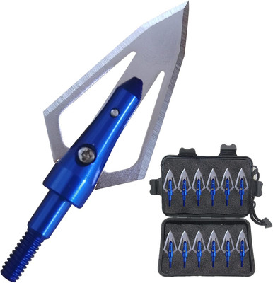 Steel Flat Broadheads with 2 Blades 100 Grain Hunting Arrow Tips Screw Thread 0.