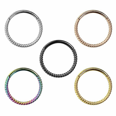 Hochwertiges Septum Nasen Piercing Clicker Segment Ohr Ring Scharnier geflochten