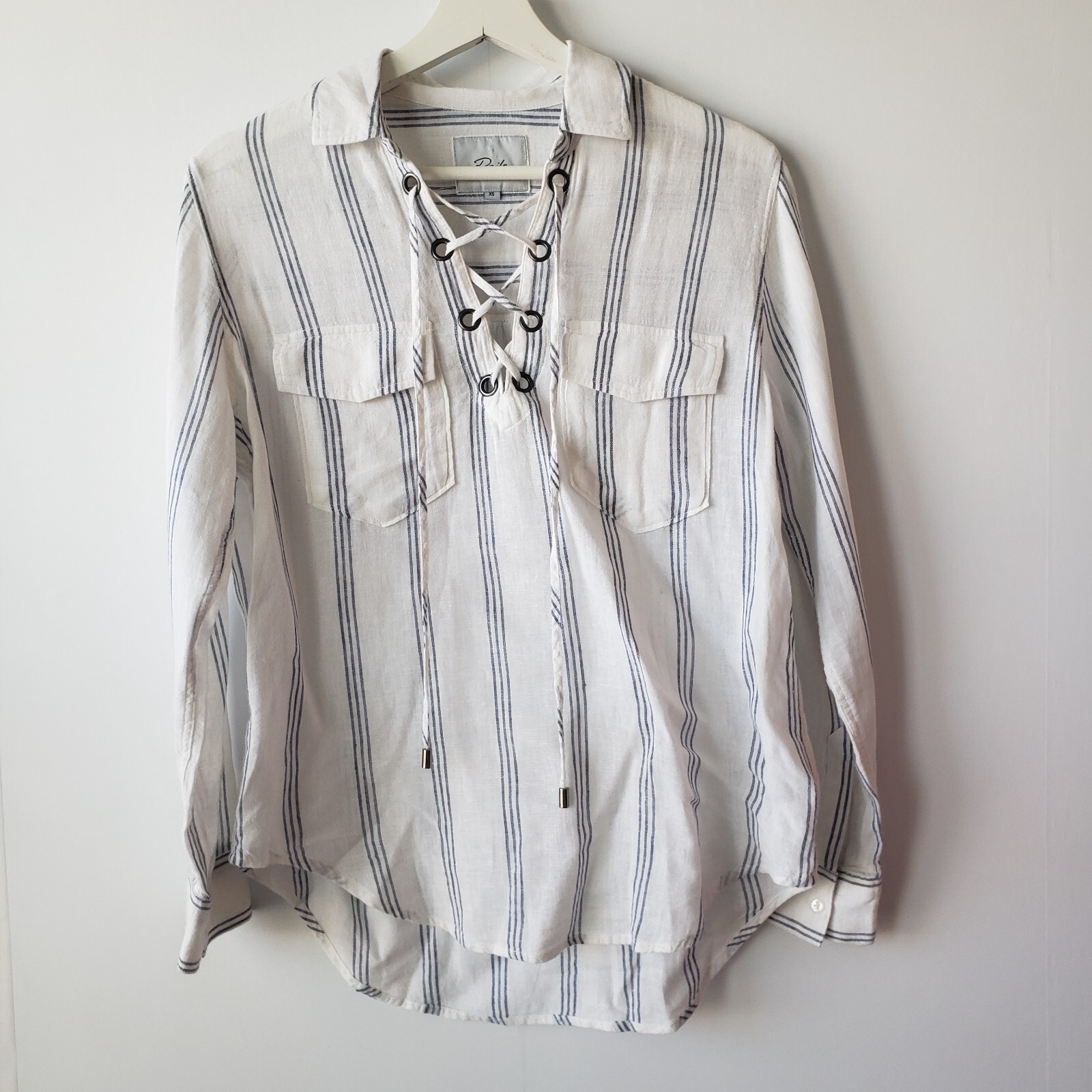 Blusa Rails Mujer Matea Lino Rayas Talla XS Flamenca Rayas