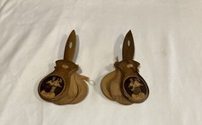 Vintage Wood Spanish Tourist Castanets with Handles- Set of 2