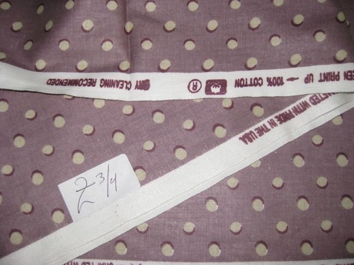 Waverly "Dotz" Fabric 3YD Plum Purple Cream Polka Dot Cotton Decorator USA - Picture 4 of 5