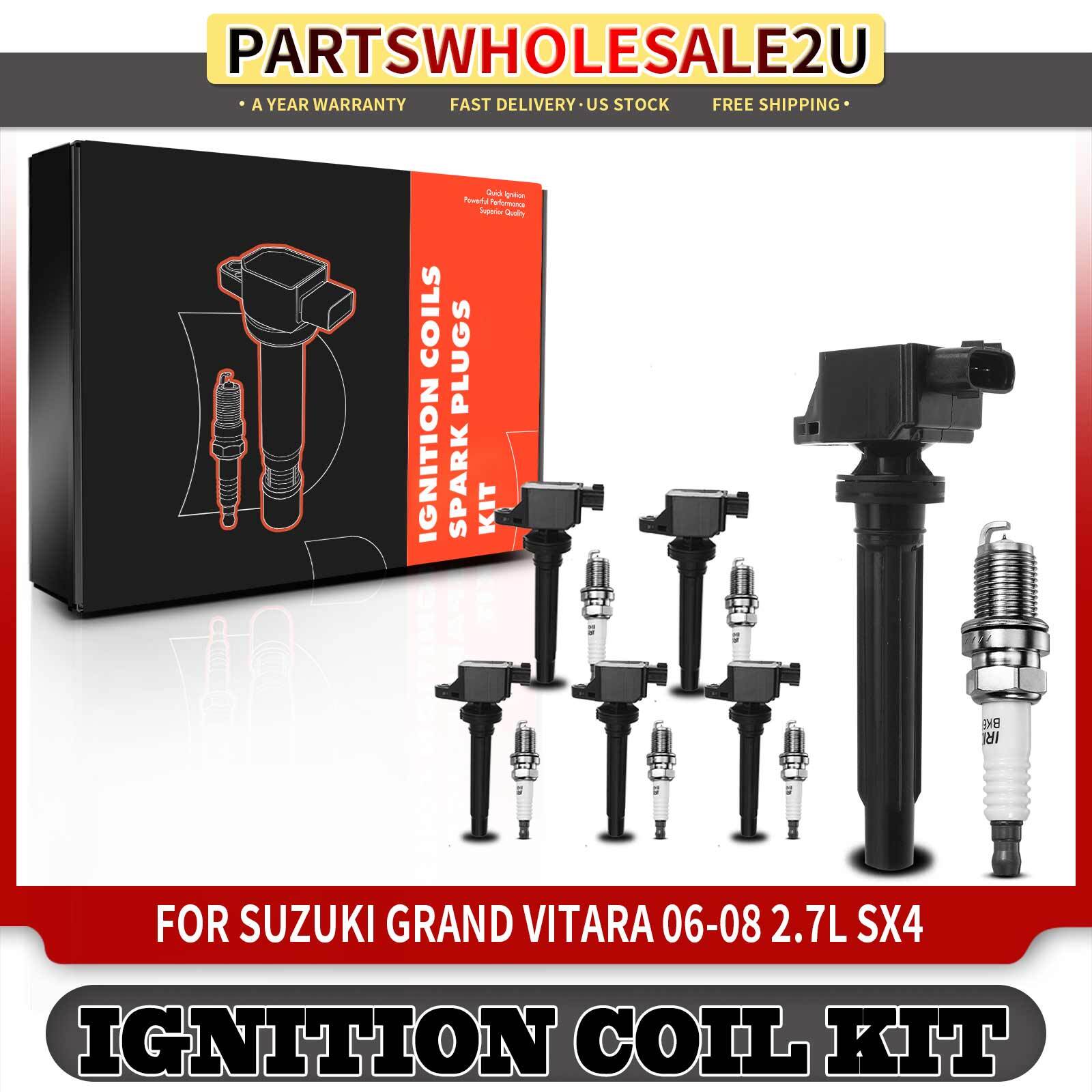 6x Ignition Coil  6x Iridium Spark Plug for Suzuki Grand Vitara SX4 2.7L 2.0L