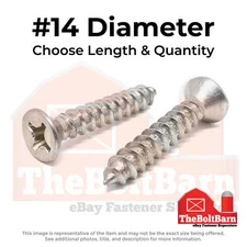 #14 Stainless Phillips Flat Head Self Tapping Screws (Choose Length & Qty)