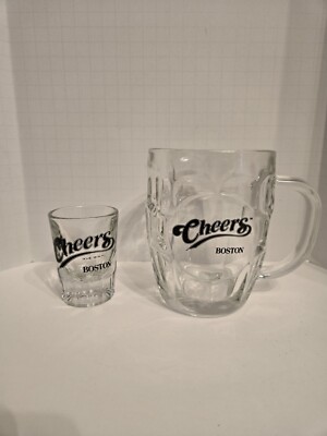 Cheers Boston Tv Shot Glass And 16oz Mug Souvenirs, Never Used. Ted Danson