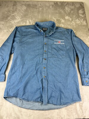 George W Bush Three Rivers Denim Shirt XL Made in USA Cotton