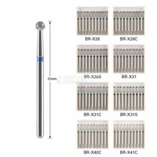 Dental Diamond Bur Ball Round FG XL Green/Coarse,Blue/Super Coarse/Medium,Black