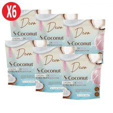 6X Deva S-coconut Oil Powder Mixed Collagen Dipeptide Fiber High Vitamin E 50g.