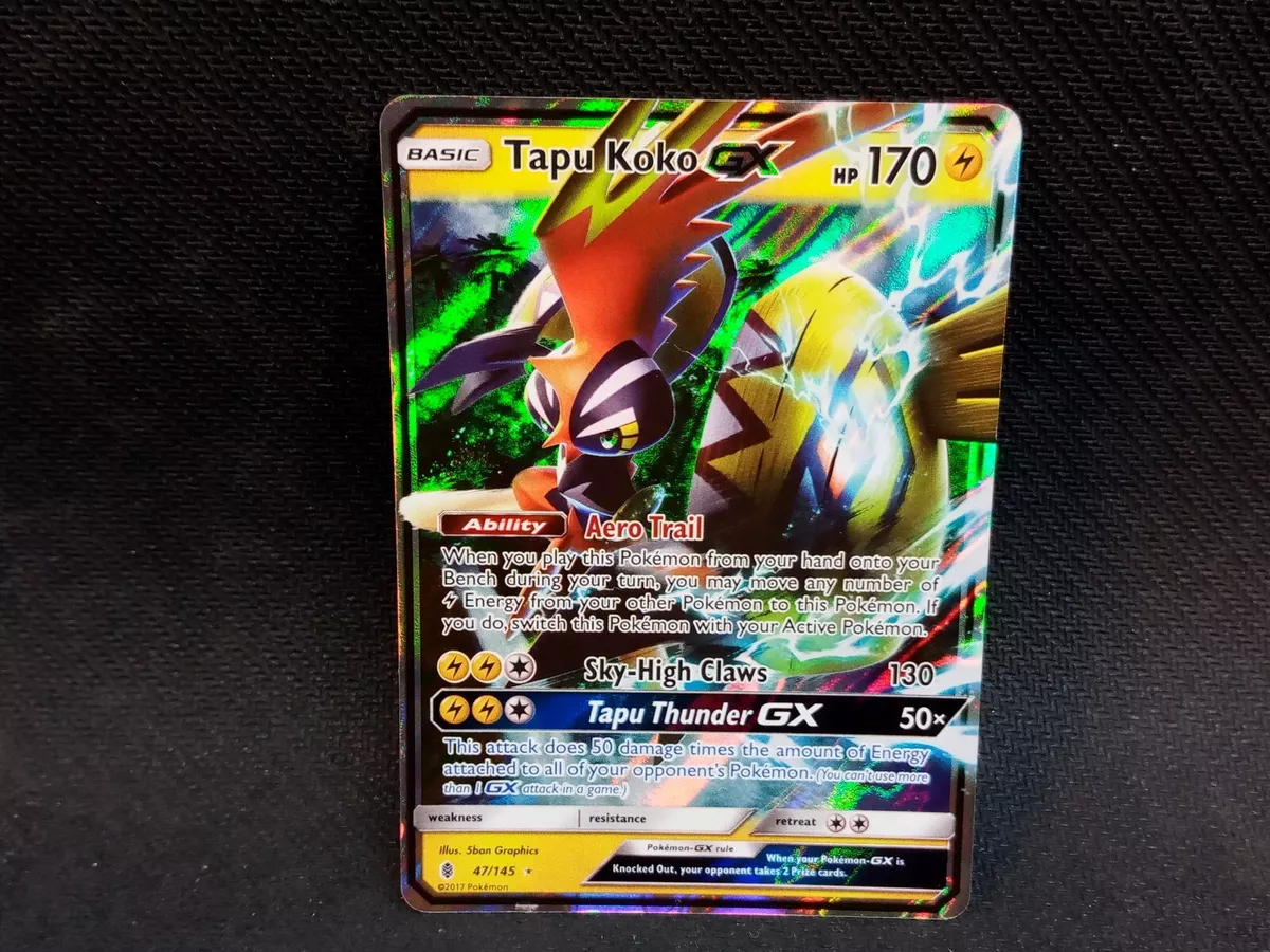 Pokemon Card Tapu Koko GX 47/145 Guardians Rising SM