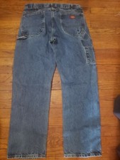 Dickies Pants Blue Carpenter Workwear Hammer Loop Casual Jeans Men 36x32
