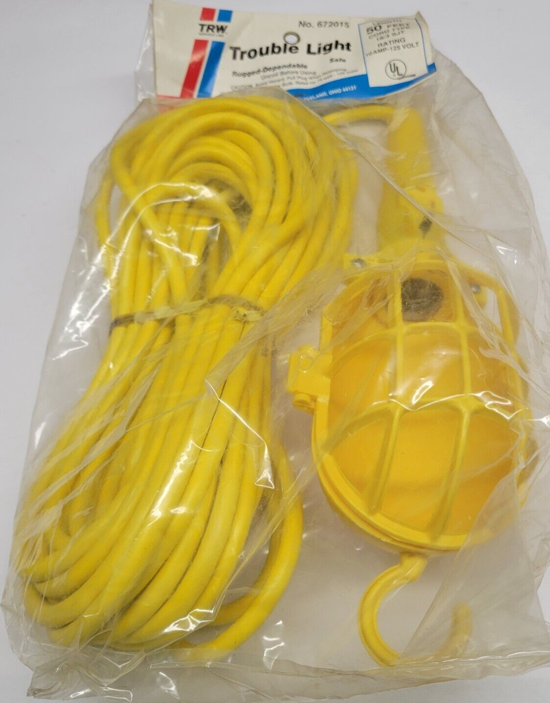 TRW 50 FT HD Mechanics Underhood Trouble Work Light w/ Outlet 18/3 SJT Made USA