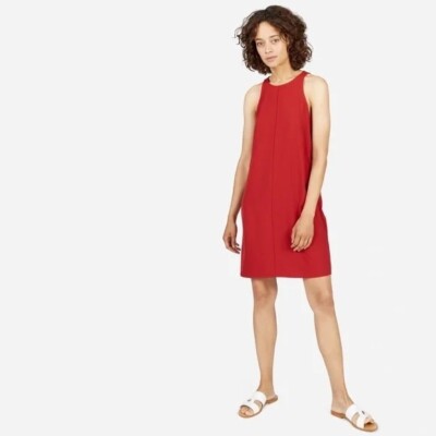 Evelane Japanese GoWeave High Neck Red Tank Dress Size 0