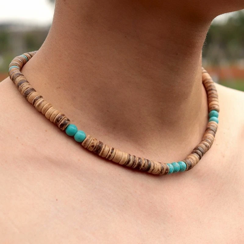 Wooden choker necklace sale