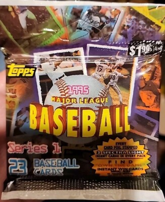 (1) 1995 Topps MLB Baseball Series 1 Fat/Value Pack (23 Cards) Factory Sealed!